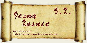 Vesna Kosnić vizit kartica